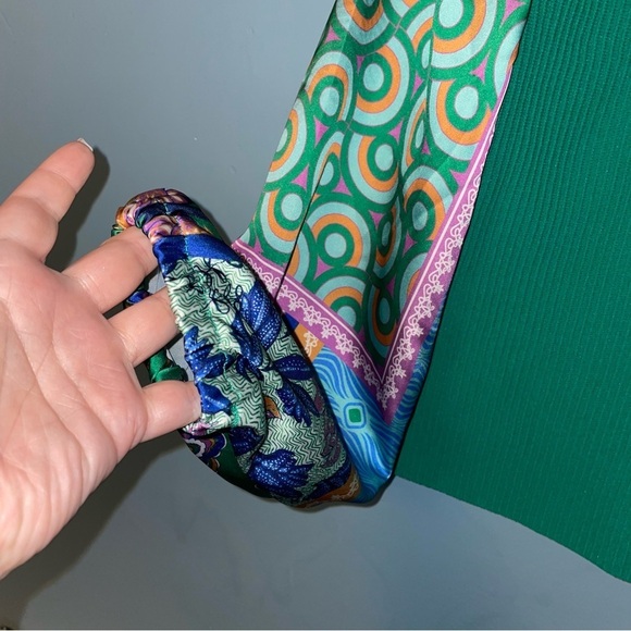 Bailey 44 Ribbed Puffy Patchwork Blouse Green Long-Sleeve Top Size Large - Picture 3 of 7